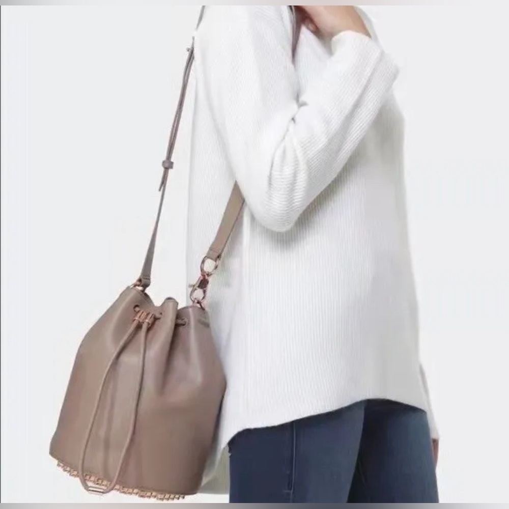 ALEXANDER WANG Natura Alpha Bucket With Rose Hobo shoulder Crossbody Bag Tote